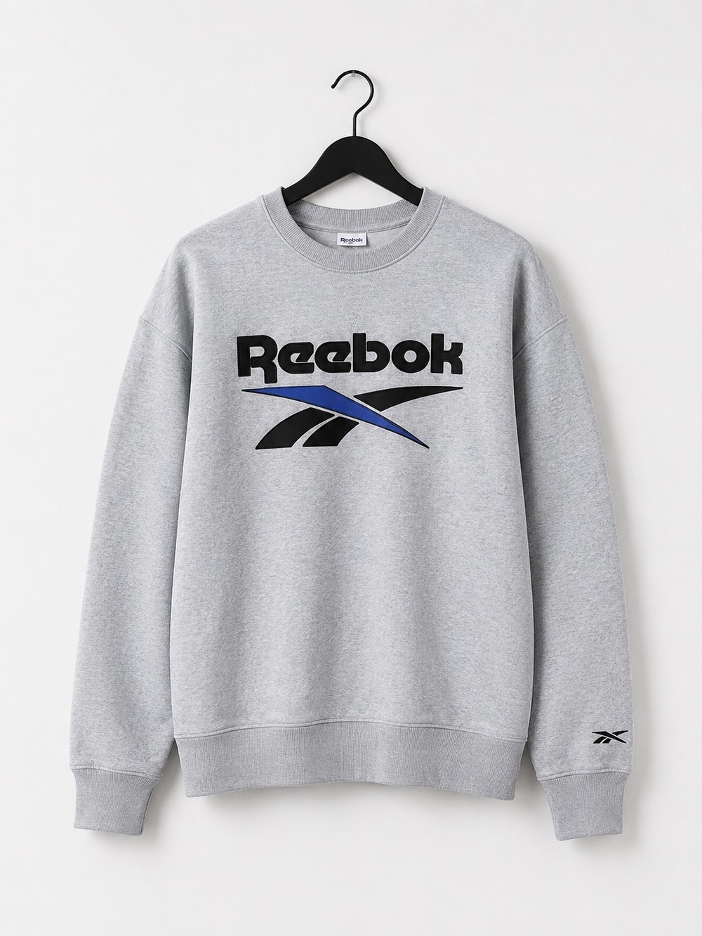 Reebok Gray Crewneck Sweatshirt with Black and Blue Logo
